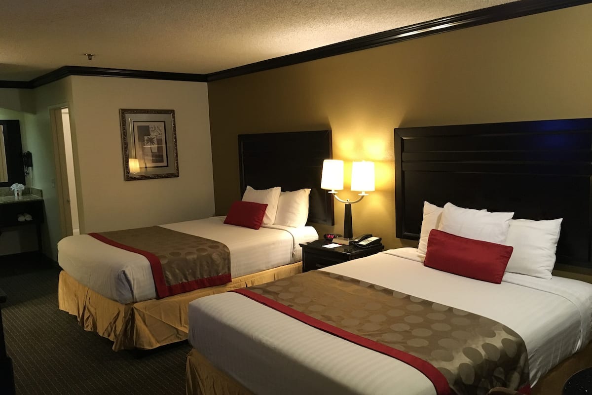 room, 2 queen beds, non smoking | in-room safe, desk, blackout curtains, iron/ironing board