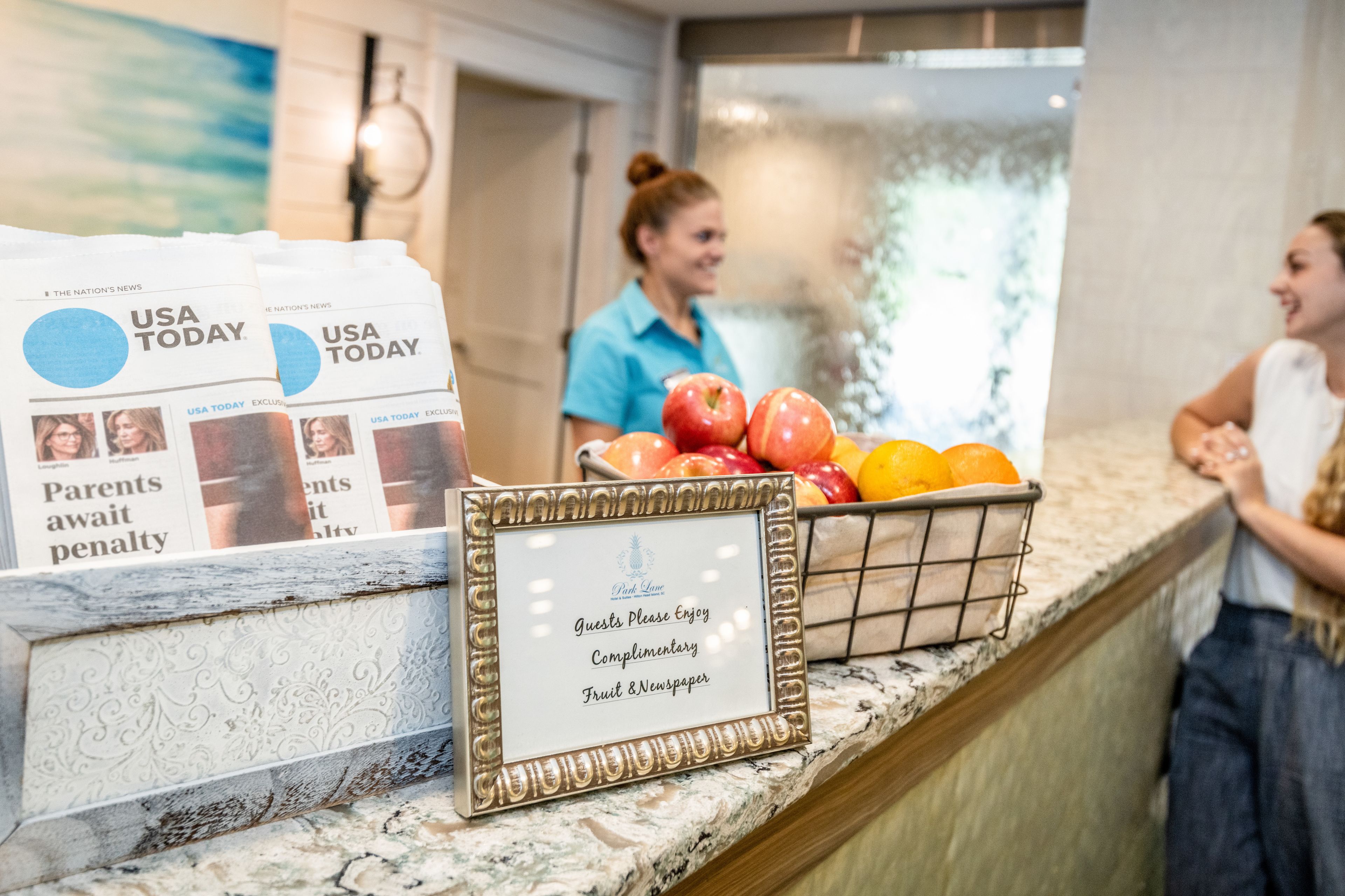 Mostrador para check-in y check-out