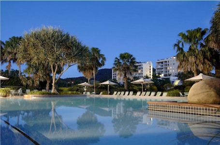 3 outdoor pools, open 7:00 AM to 8:00 PM, pool umbrellas, sun loungers