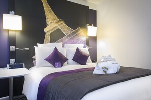 Premium bedding, in-room safe, blackout drapes, soundproofing