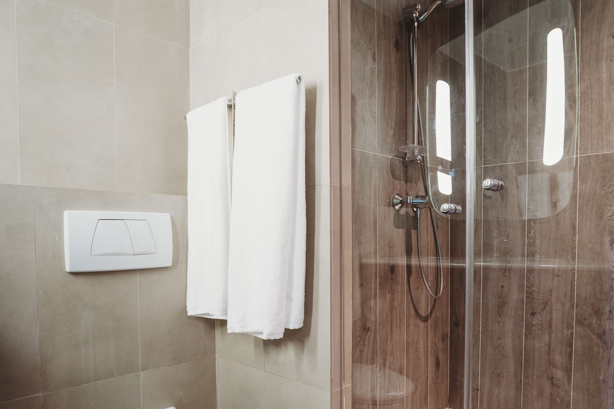 double room, 1 double bed | bathroom | shower, eco-friendly toiletries, hair dryer, towels