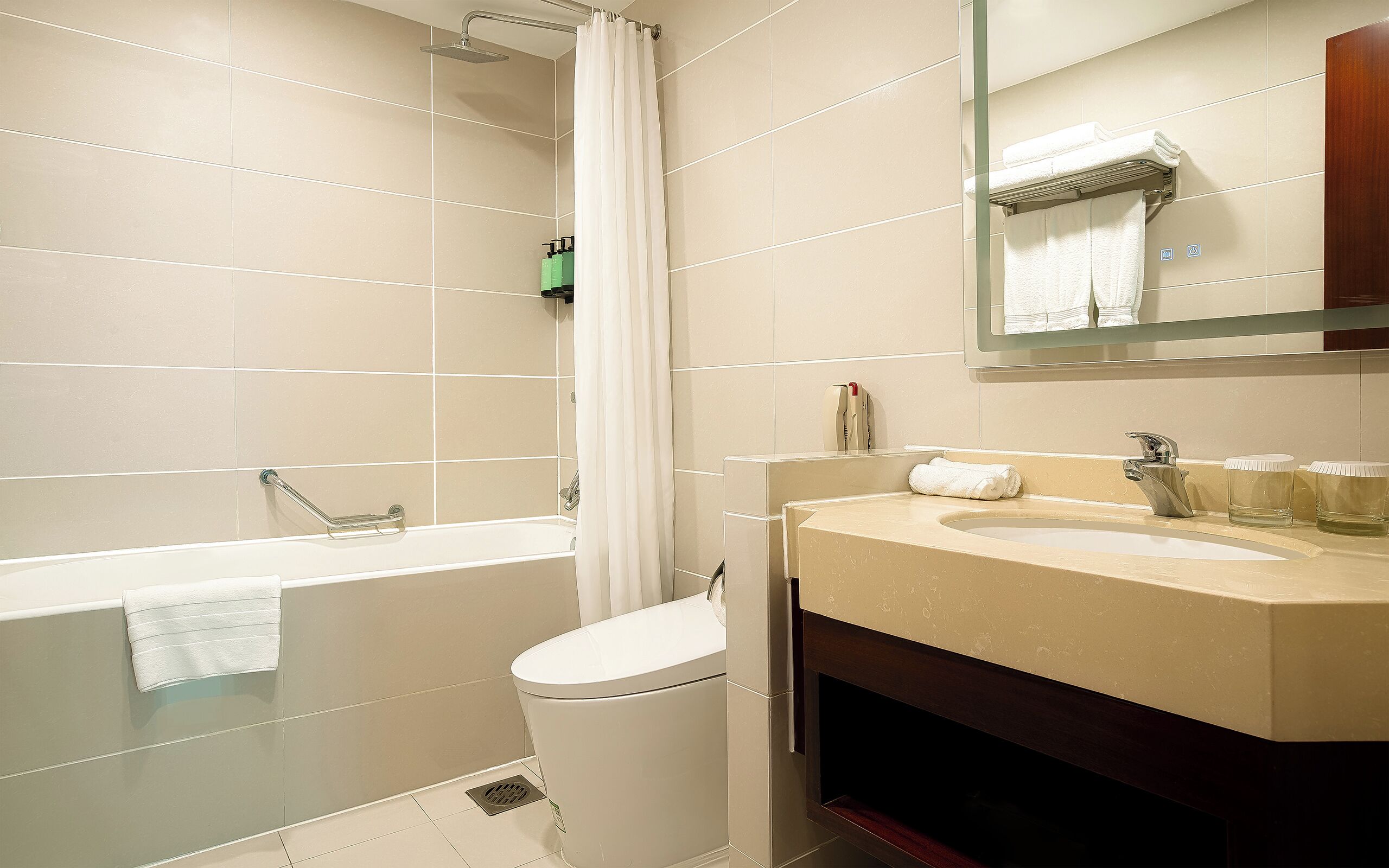 superior room, multiple beds (family) | bathroom | eco-friendly toiletries, hair dryer, bathrobes, towels