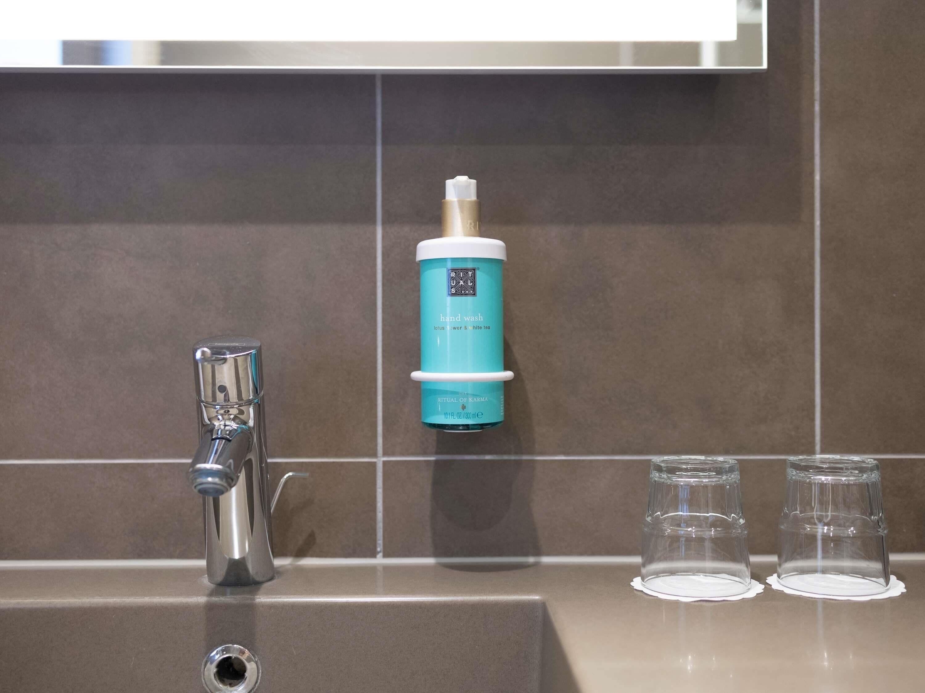 Hypo-allergenic bedding, free minibar items, in-room safe, desk