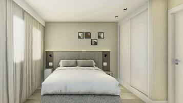 Quarto luxo, 1 cama de casal | 1 quarto, roupas de cama antialérgicas, frigobar, cofres nos quartos