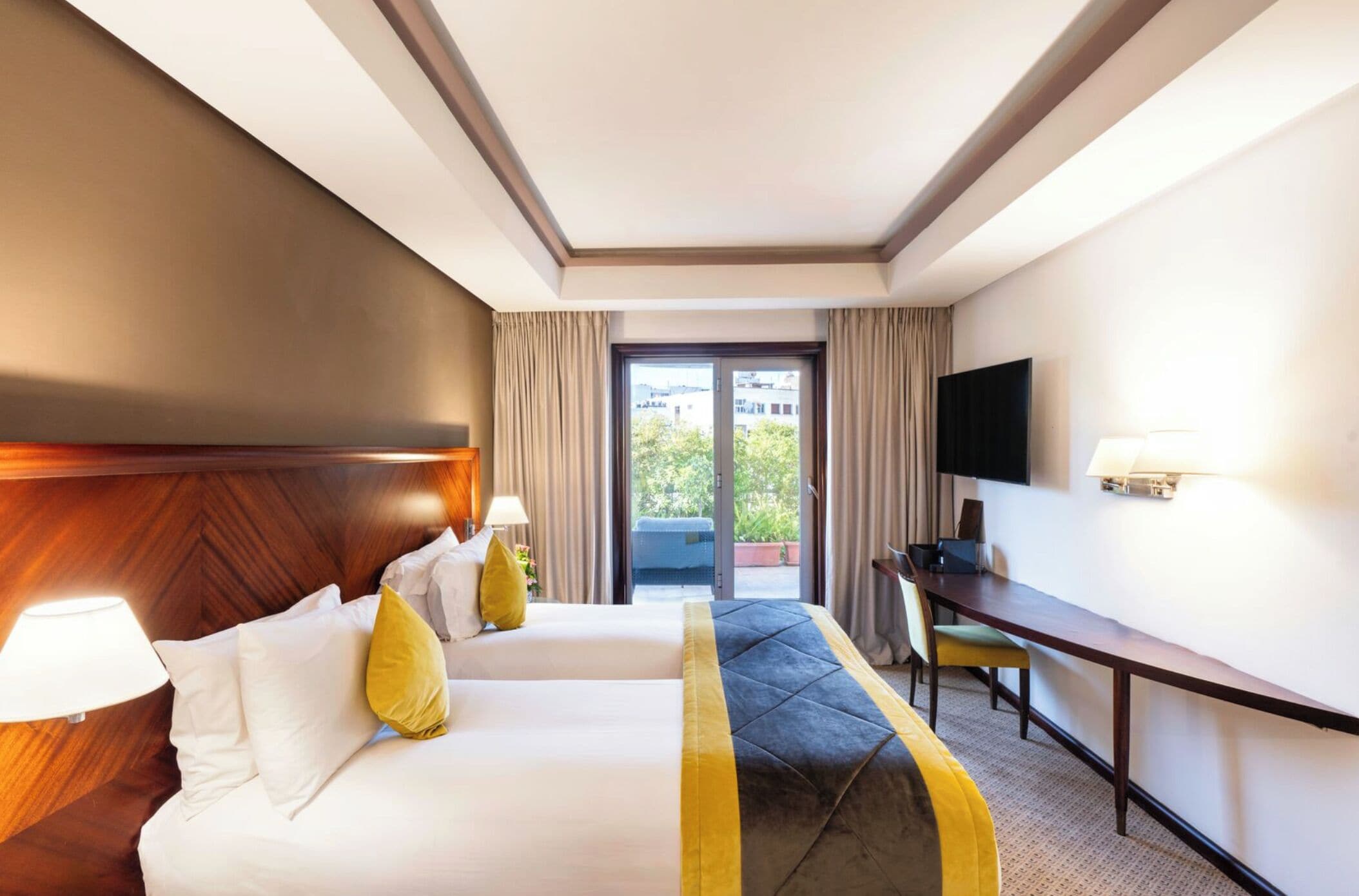 egyptian cotton sheets, premium bedding, pillow-top beds, minibar