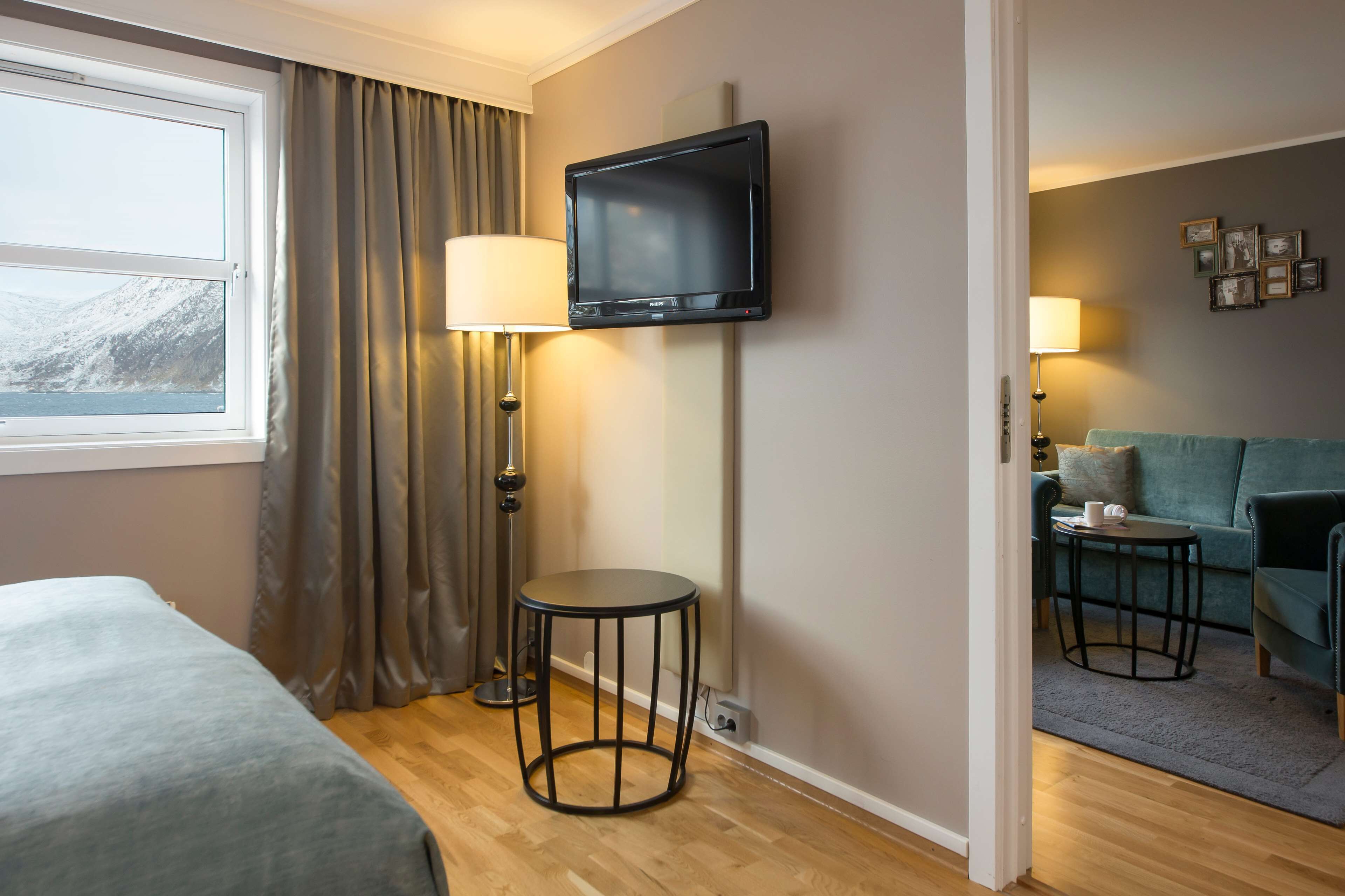 desk, blackout curtains, free cots/infant beds, free wifi