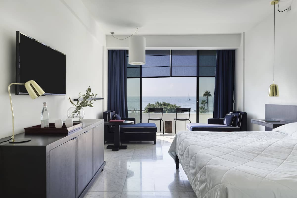 veranda sea view room | 1 bedroom, premium bedding, minibar, in-room safe