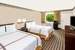 Double Room, 2 Double Beds, Smoking | 1 bedroom, desk, iron/ironing board, free cribs/infant beds