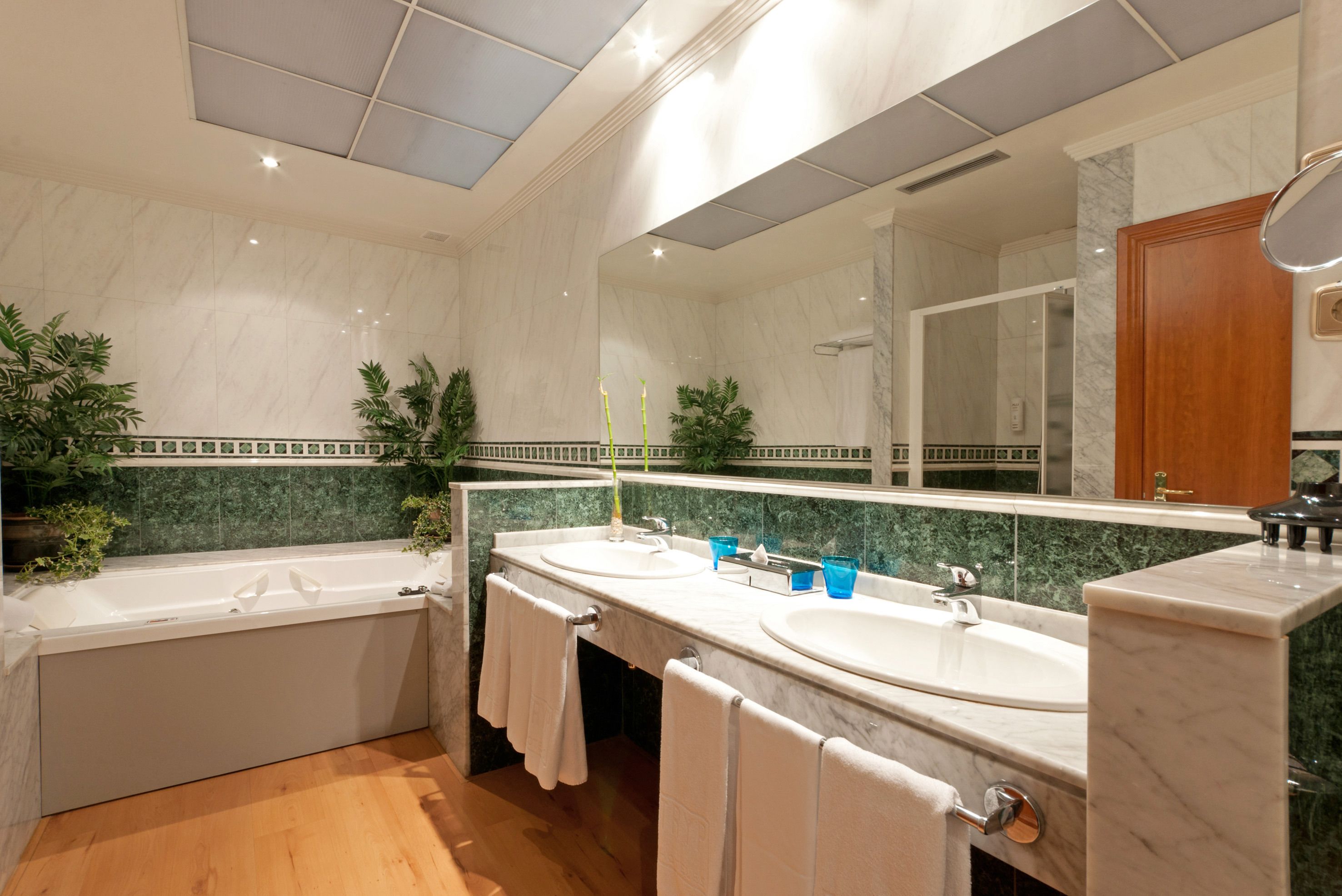 bathtub, deep-soaking bathtub, hair dryer, bidet