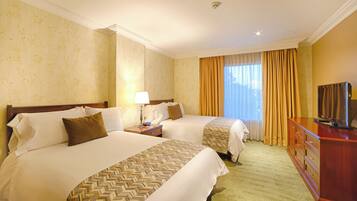 Down duvets, minibar, in-room safe, desk