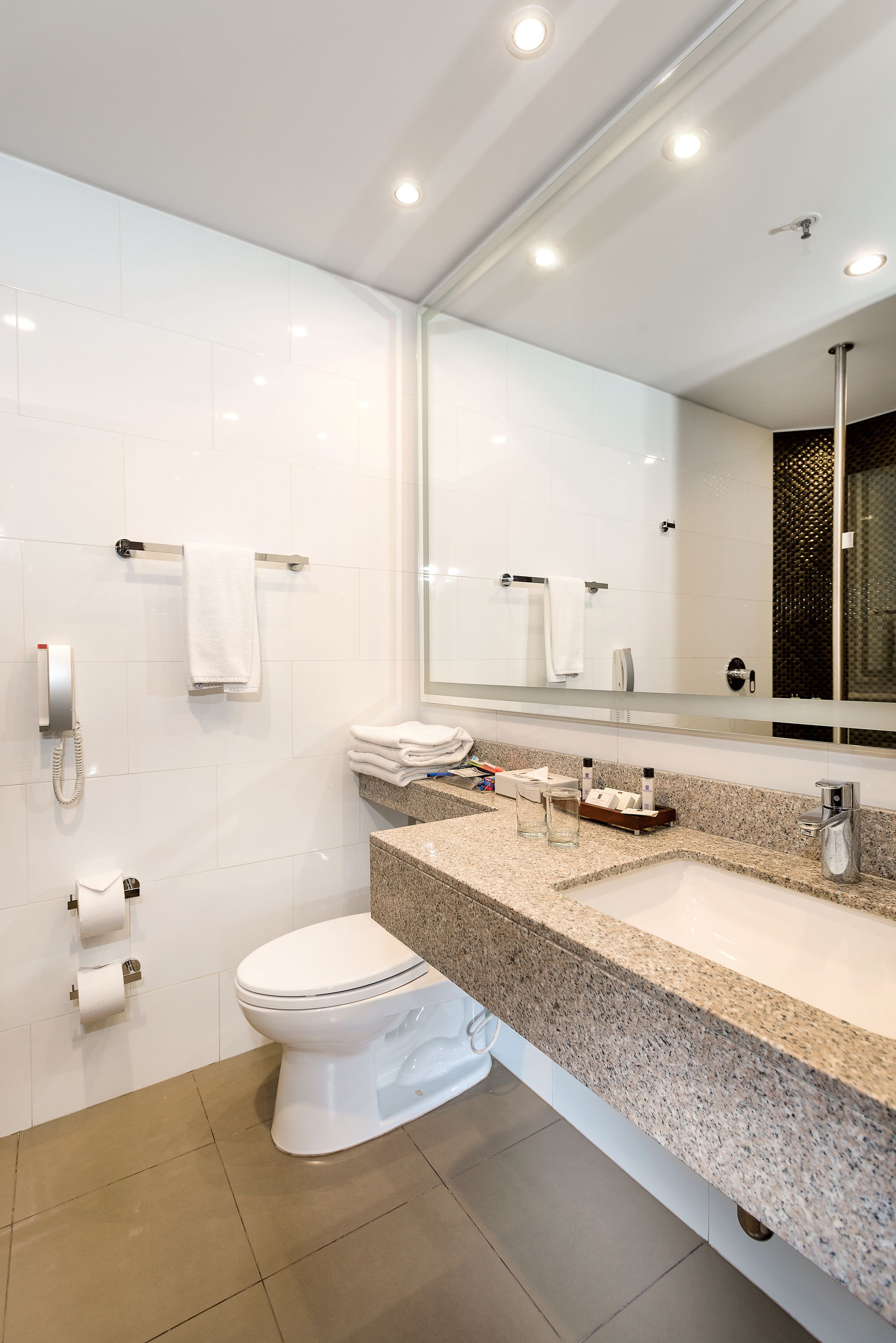 free toiletries, hair dryer, towels