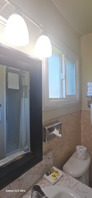 Chambre Standard, 2 grands lits, non-fumeur | Salle de bain | Douche, articles de toilette (gratuits), séchoir à cheveux