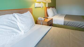 Blackout drapes, free WiFi, bed sheets