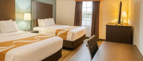 Standard Room, 2 Queen Beds | Desk, blackout drapes, soundproofing, iron/ironing board