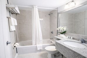 Ensemble baignoire-douche, séchoir à cheveux, serviettes fournies, savon