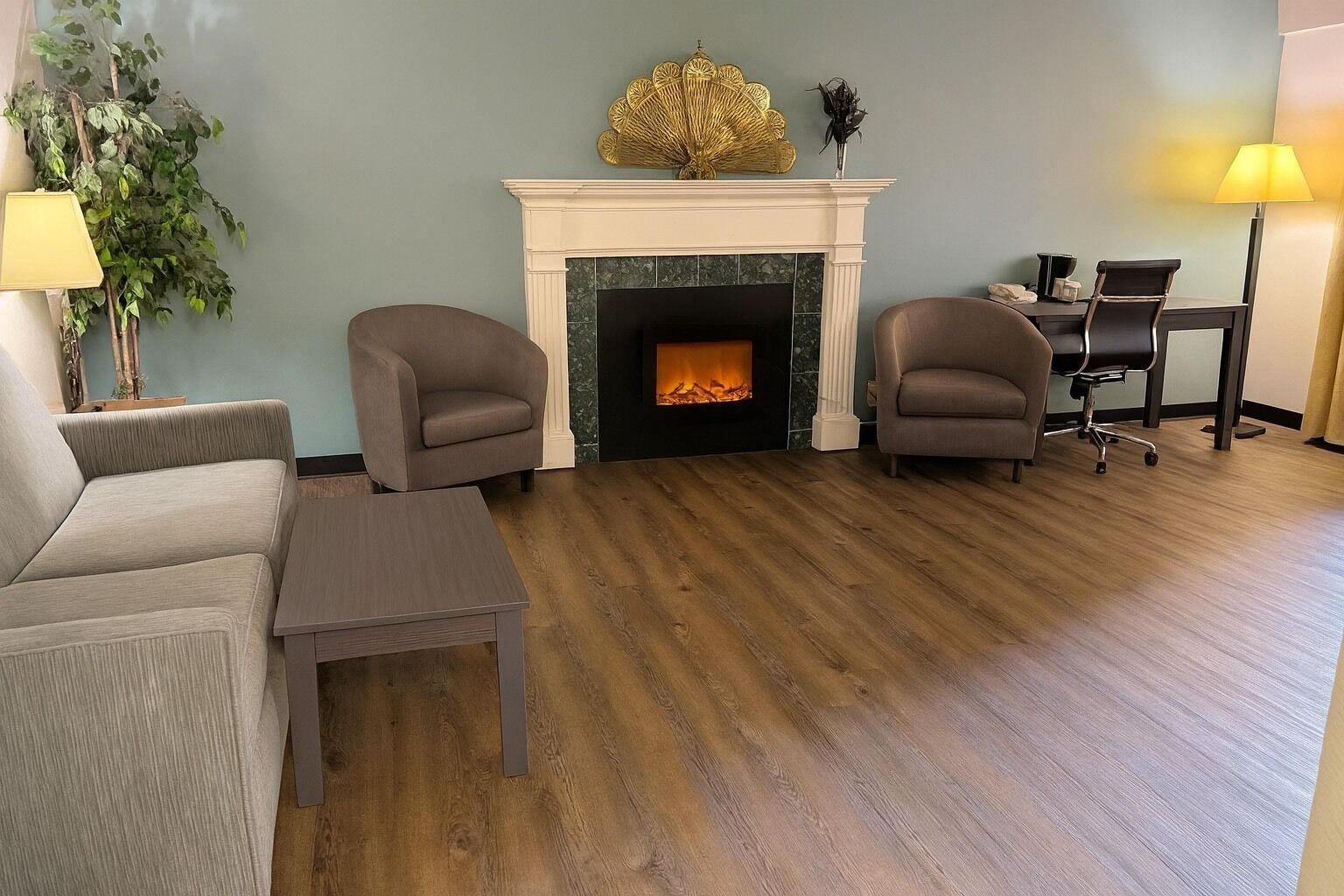 Luxury Room | Living area | 43-inch TV with digital channels