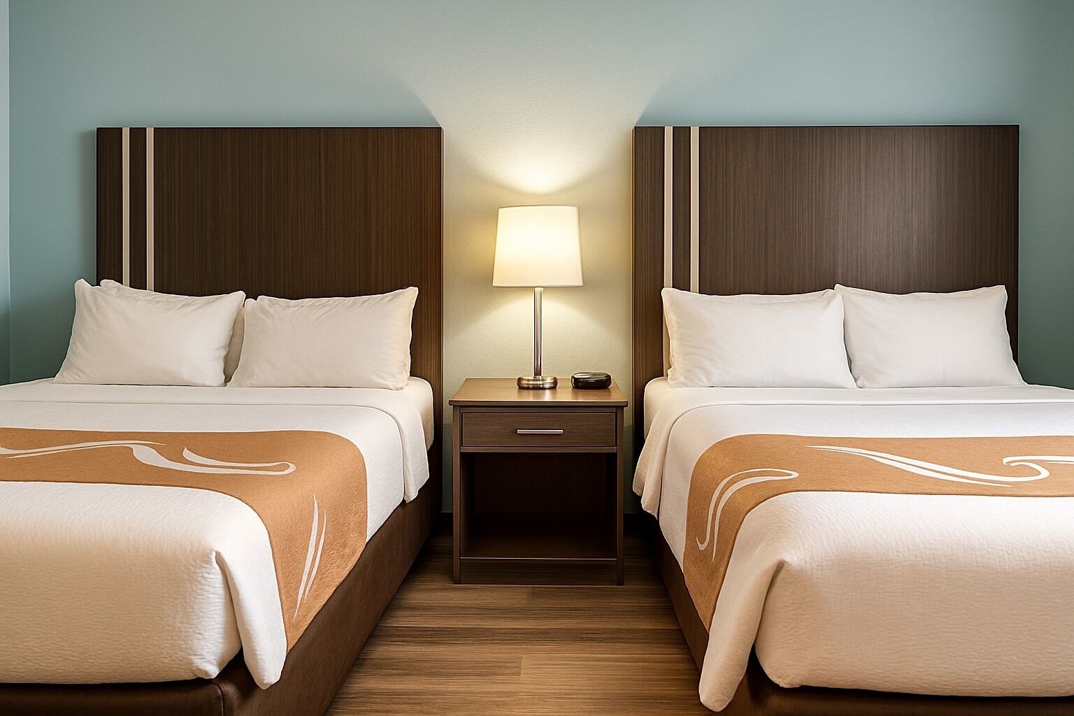 Standard Room, 2 Queen Beds | Desk, blackout drapes, soundproofing, iron/ironing board