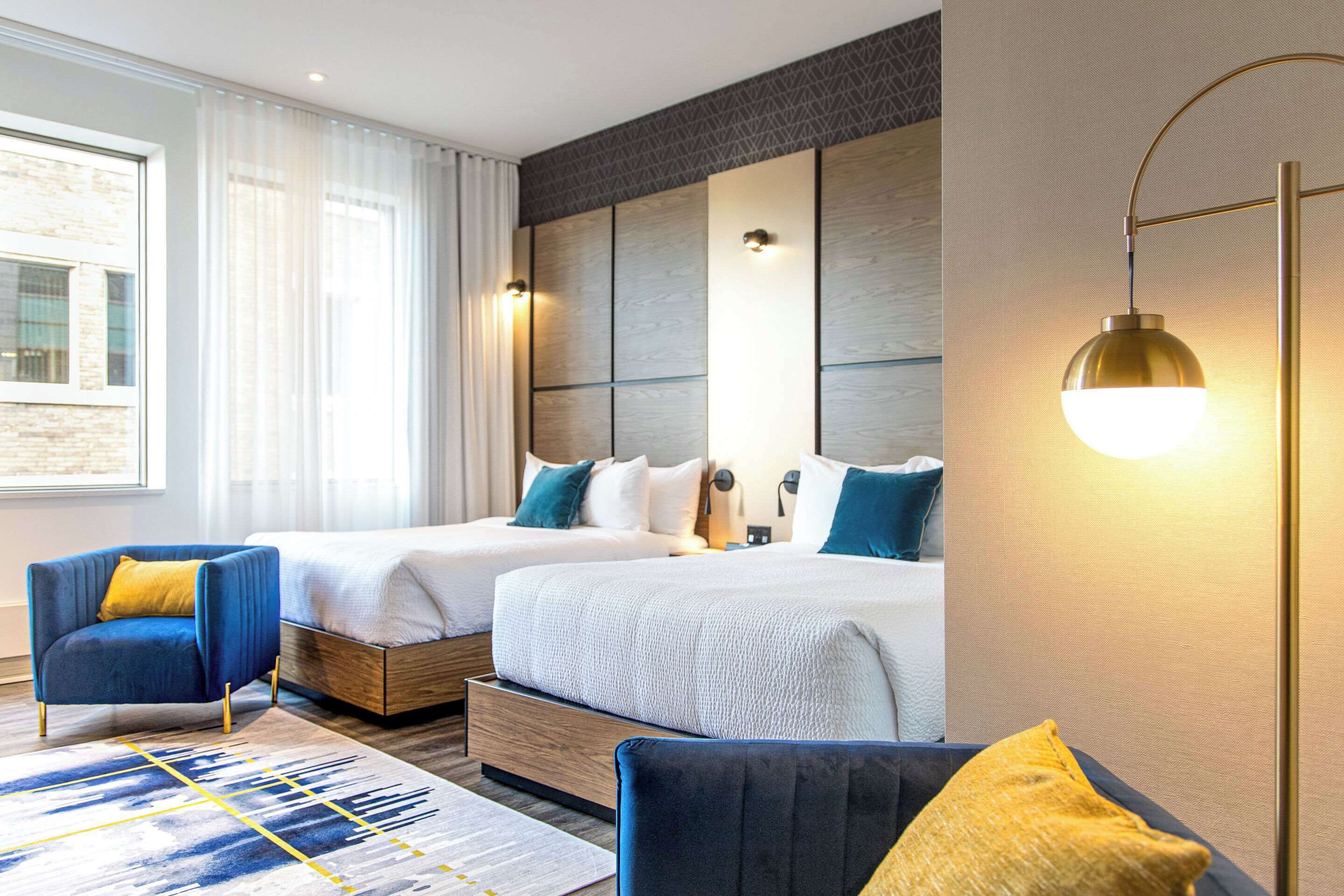 standard room, 2 queen beds, non smoking | premium bedding, in-room safe, desk, laptop workspace