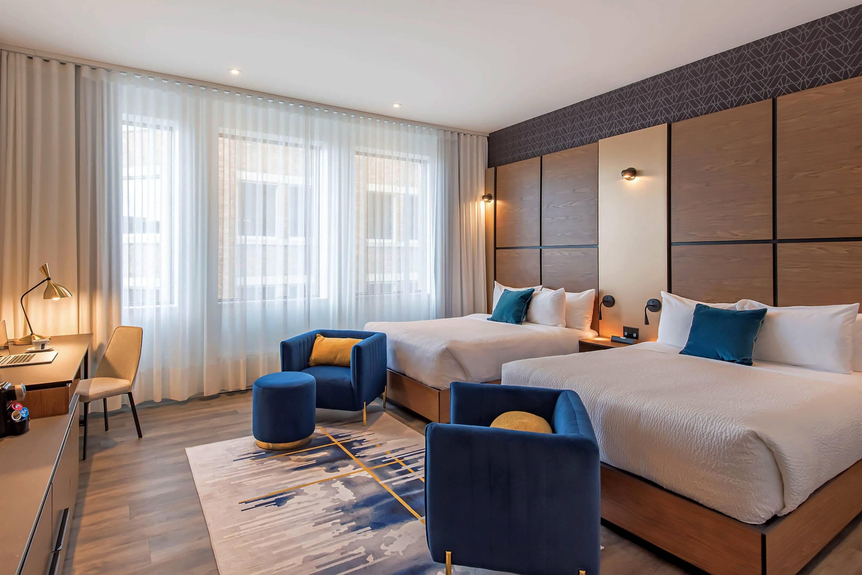 Standard Room, 2 Queen Beds, Non Smoking | Premium bedding, in-room safe, desk, laptop workspace