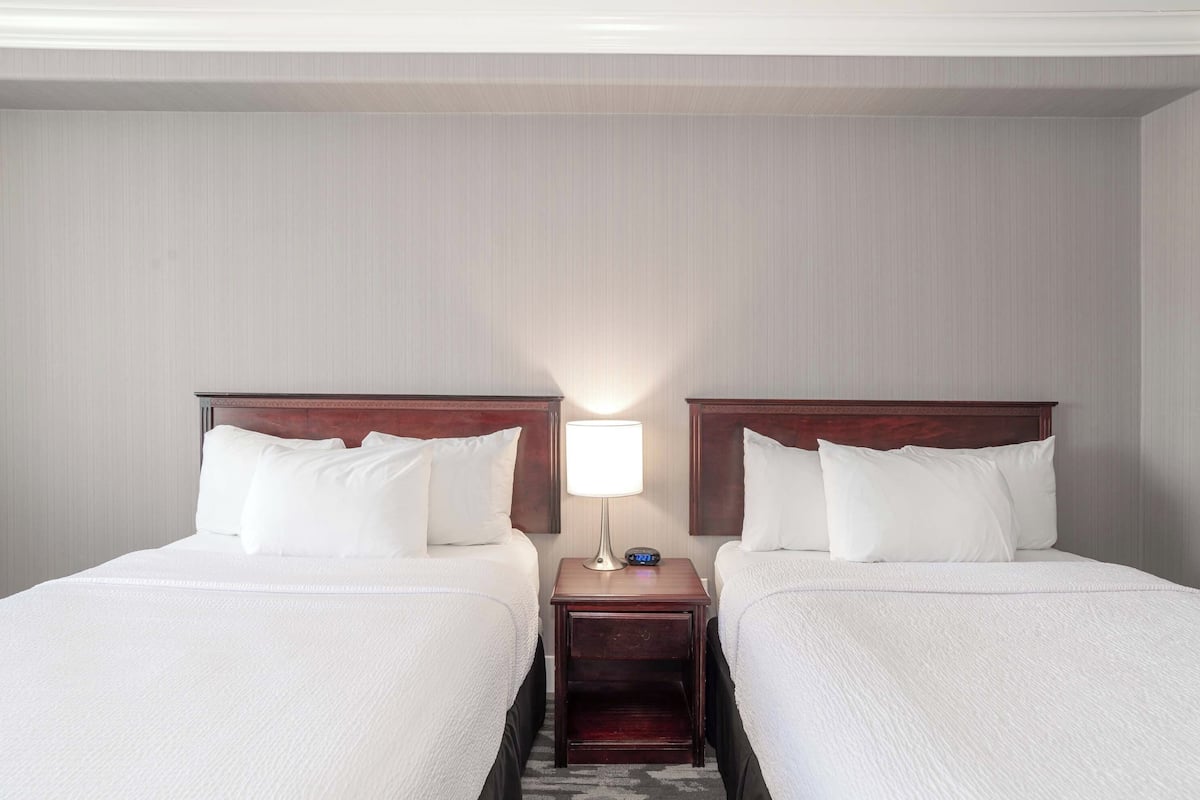 standard room, 2 double beds | 1 bedroom, desk, laptop workspace, blackout curtains