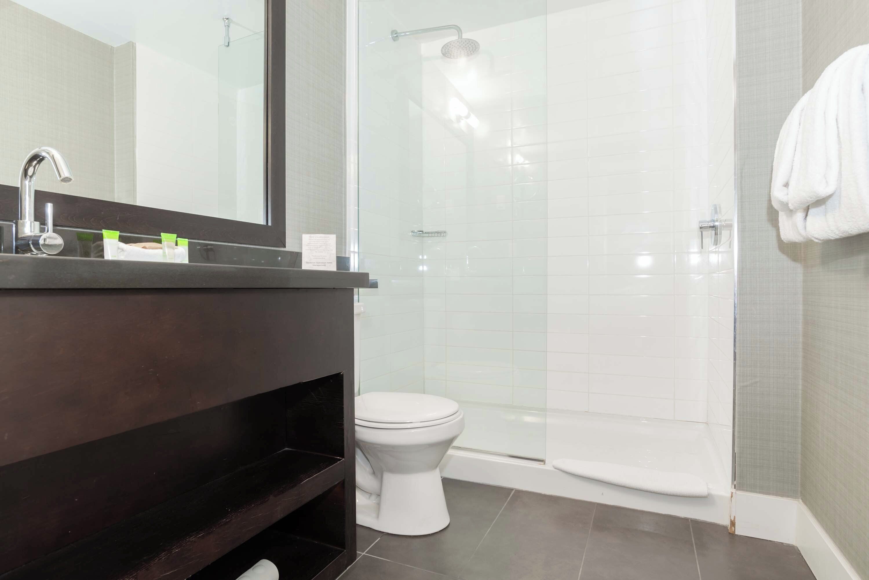 standard room, 1 queen bed | bathroom | combined shower/bathtub, eco-friendly toiletries, hair dryer, towels