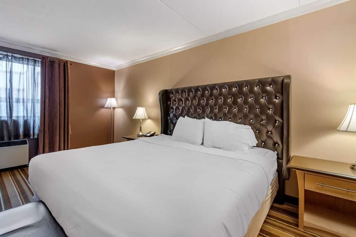 In-room safe, desk, laptop workspace, blackout curtains