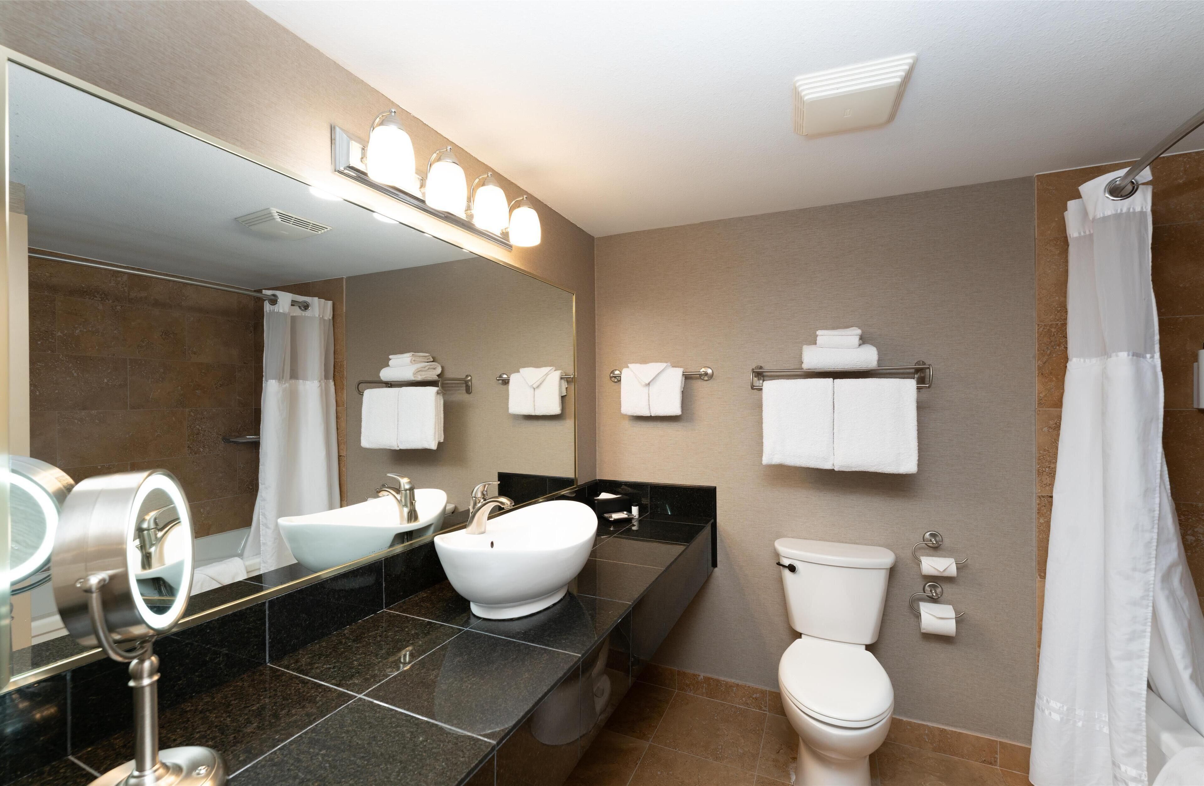 standard room, 1 king bed, non smoking, kitchenette (with sofabed) | bathroom | combined shower/bathtub, free toiletries, hair dryer, towels