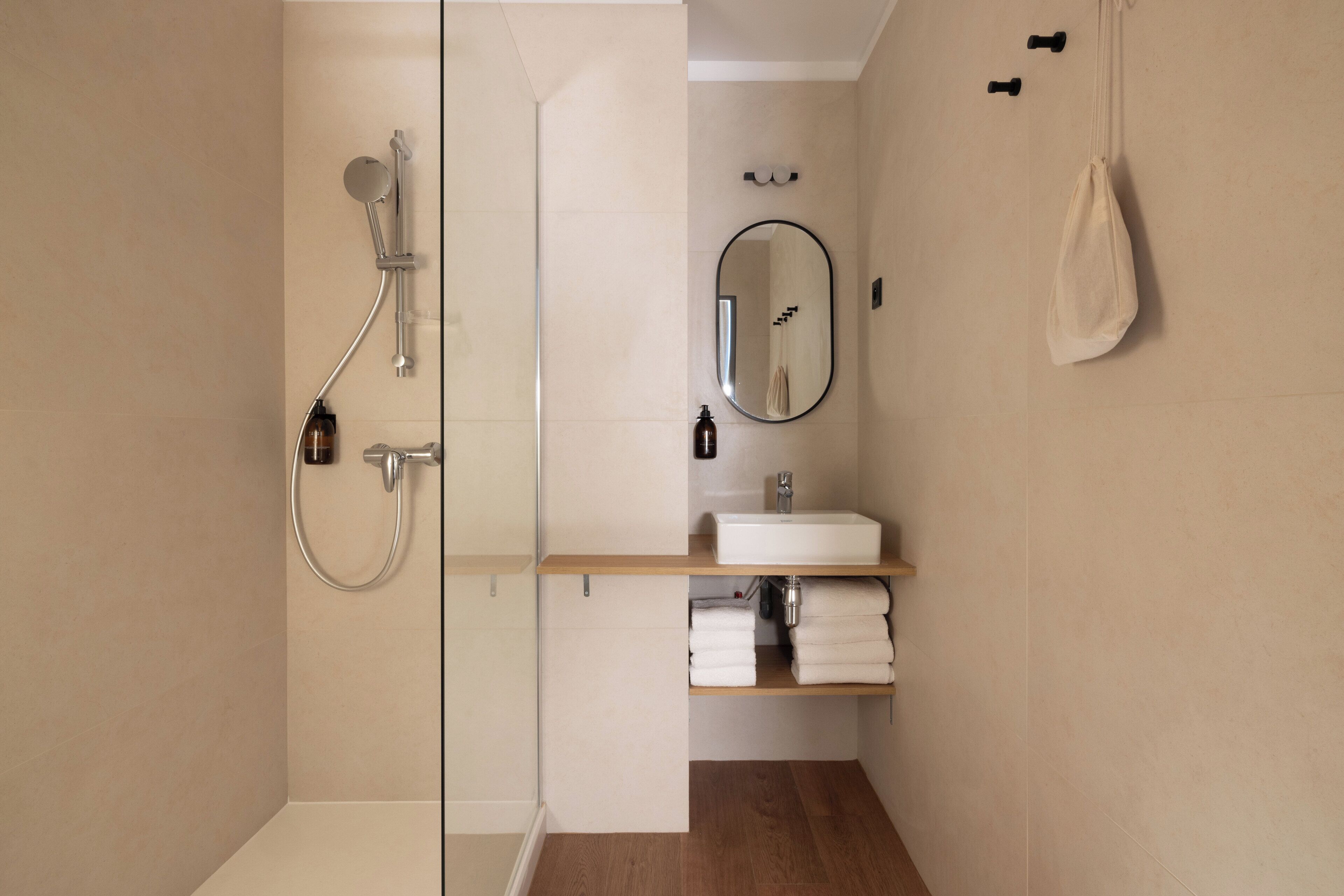 family room | bathroom | shower, free toiletries, hair dryer, towels