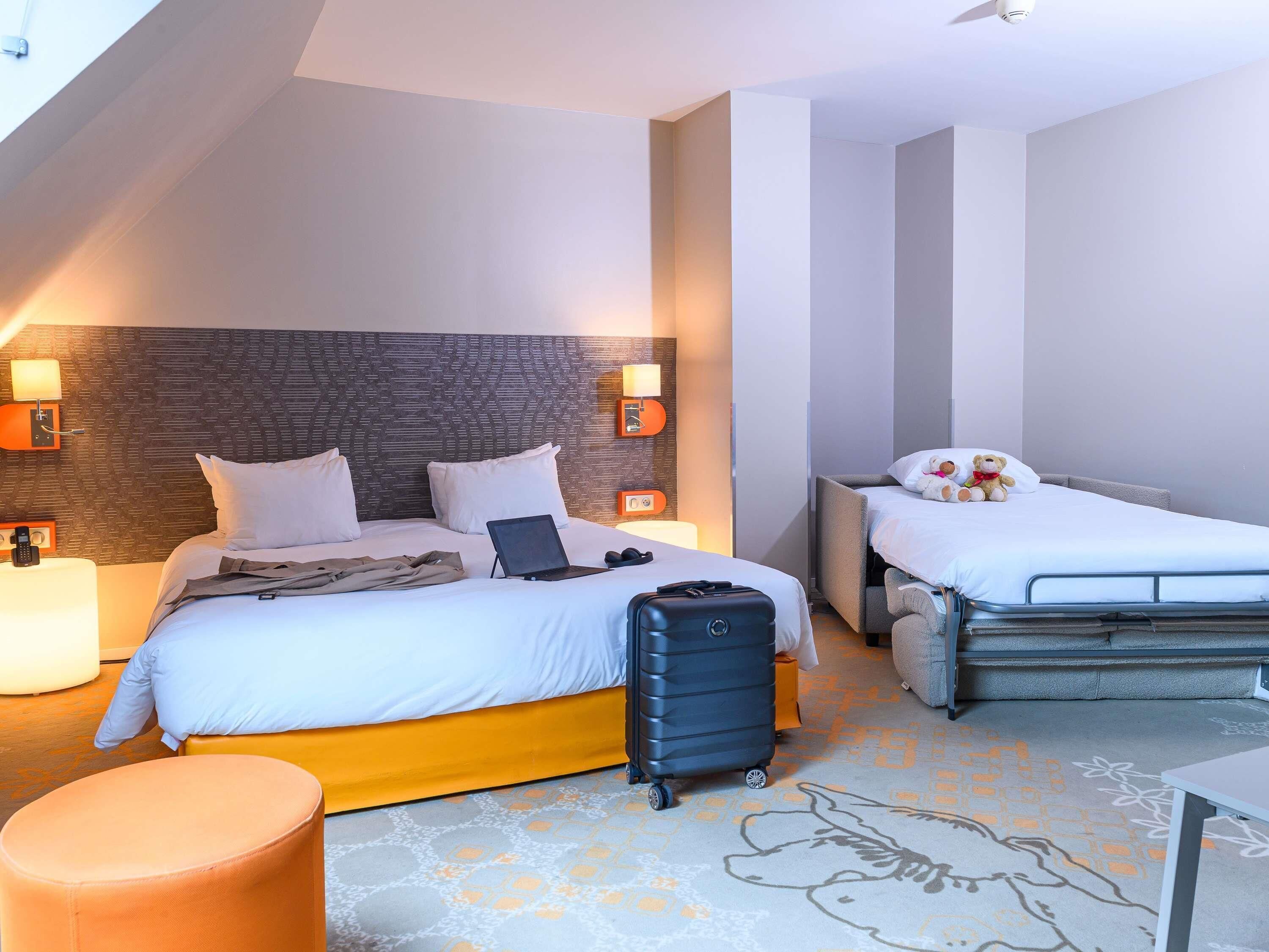 Superior Family room with 1 double bed, 1 sofa bed and 1 single bed | Premium bedding, desk, blackout drapes, soundproofing