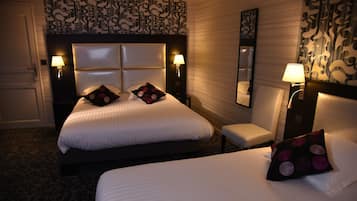 Premium bedding, desk, soundproofing, iron/ironing board