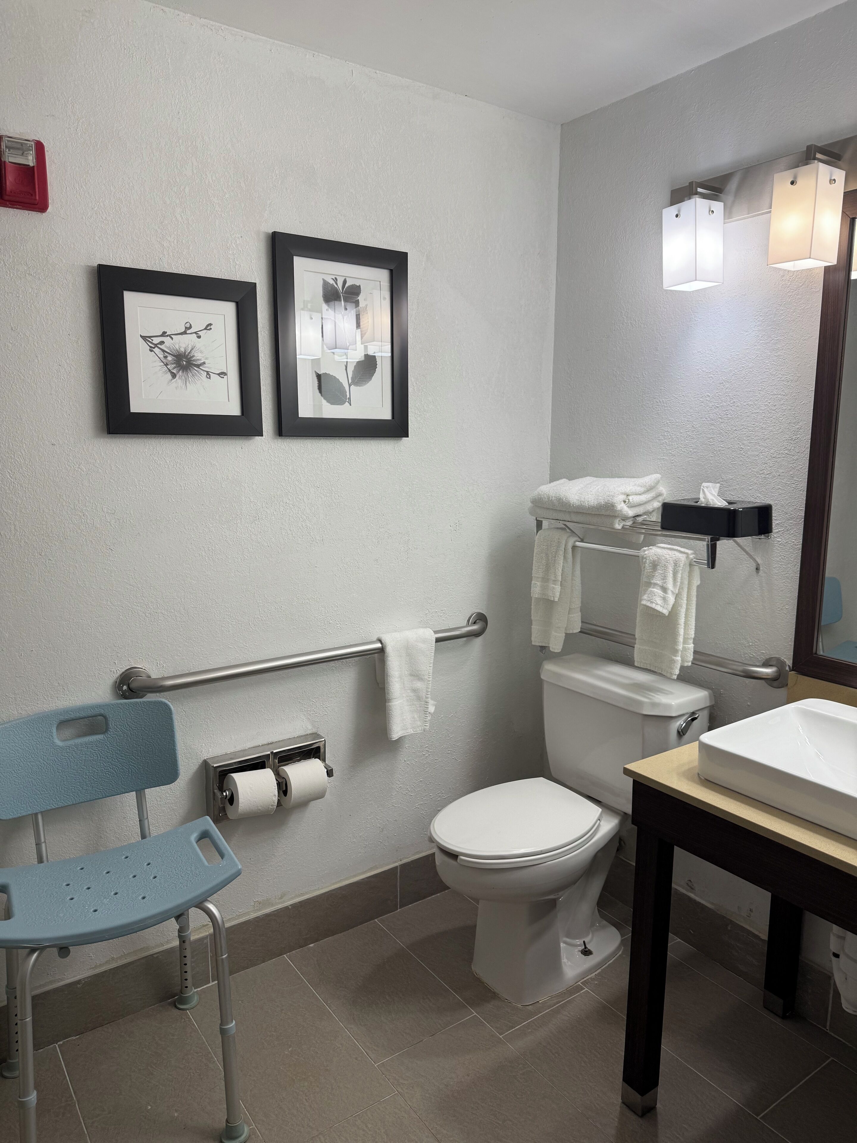 1 bedroom, desk, blackout curtains, iron/ironing board