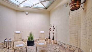 Sauna, hot tub, body treatments, body wraps, body scrubs, facials