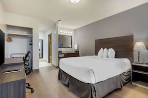 Room, 1 King Bed, Non Smoking, Kitchenette (Pet-friendly) | Desk, iron/ironing board, free cots/infant beds, rollaway beds - Super 8 by Wyndham Macleod Trail Calgary (Calgary)