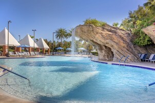 3 outdoor pools, open 7:00 AM to 11:00 PM, pool umbrellas, sun loungers