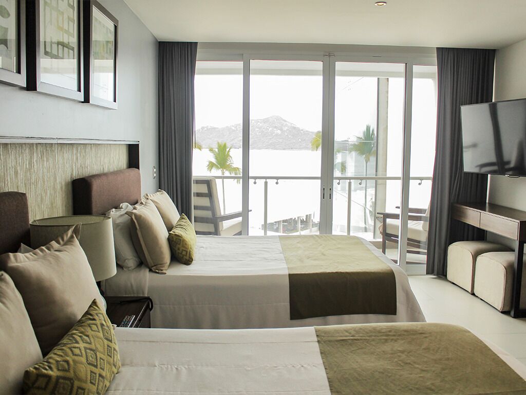 Deluxe Room, 2 Katil Kelamin (Double) | Peti besi dalam bilik, langsir/tirai gelap terus 