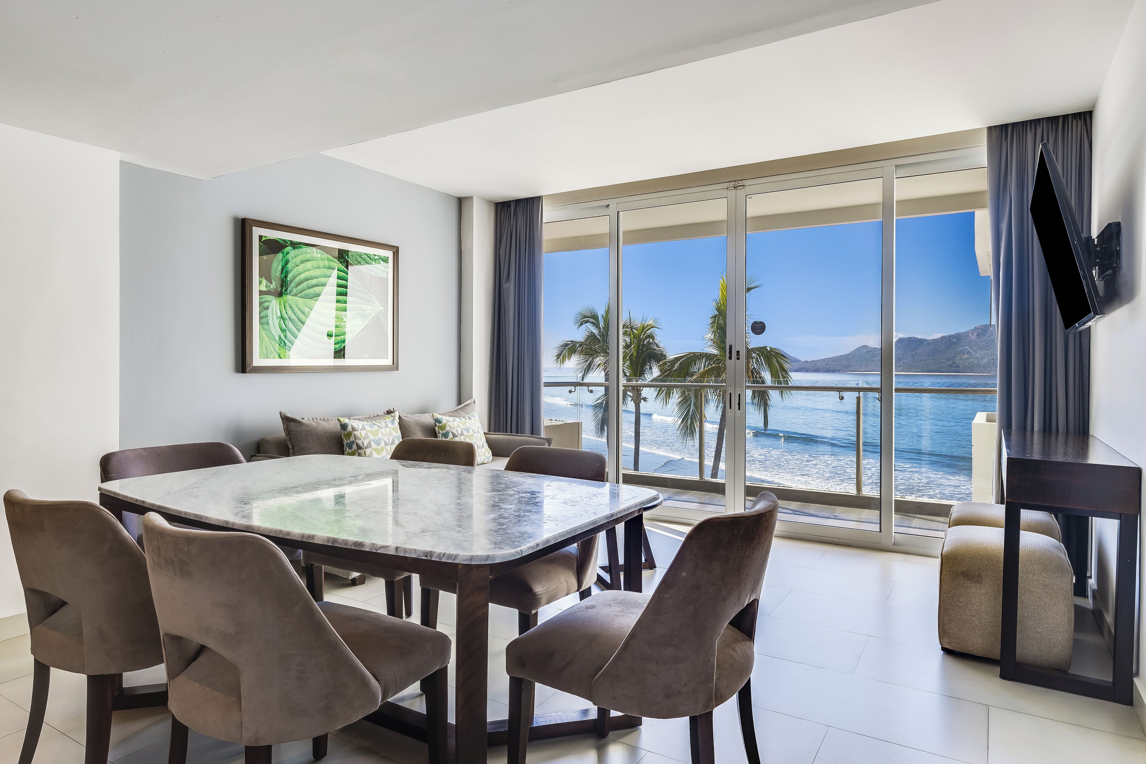 Luxury Suite, 2 Double Beds, Ocean View | In-room safe, desk, blackout curtains, iron/ironing board