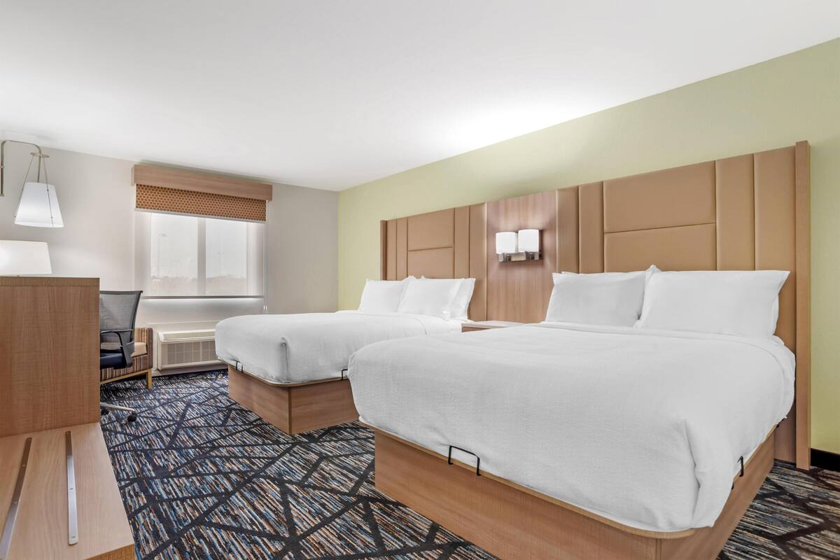 Standard Room, 2 Queen Beds, Non Smoking | In-room safe, desk, iron/ironing board, cribs (free)