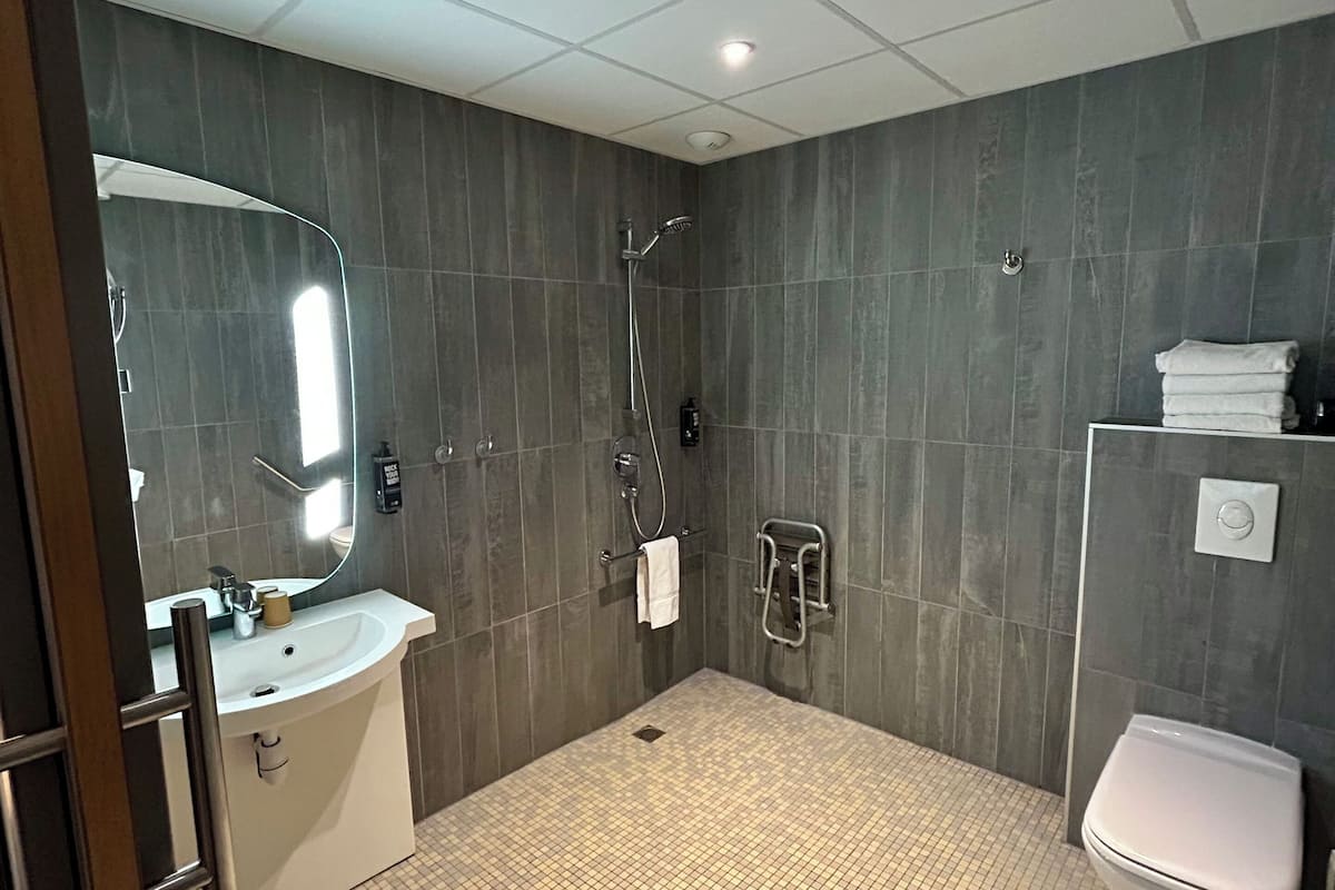 family room, 2 double beds | bathroom | eco-friendly toiletries, hair dryer, bathrobes, towels