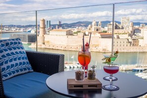 Luxury Room, 1 King Bed, Balcony (Old Port View, Spa and Gym Access) | Balcony view