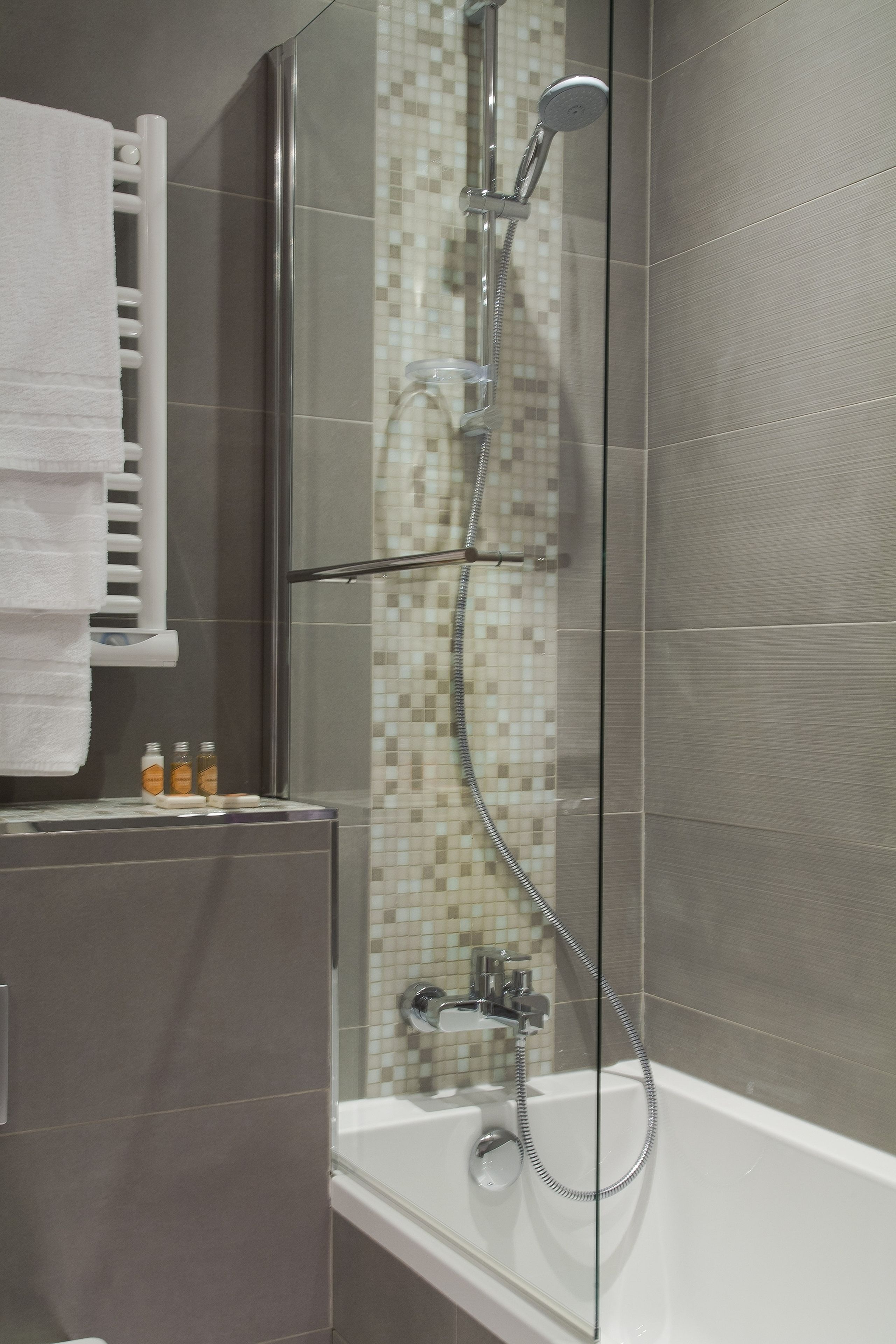 free toiletries, hair dryer, towels