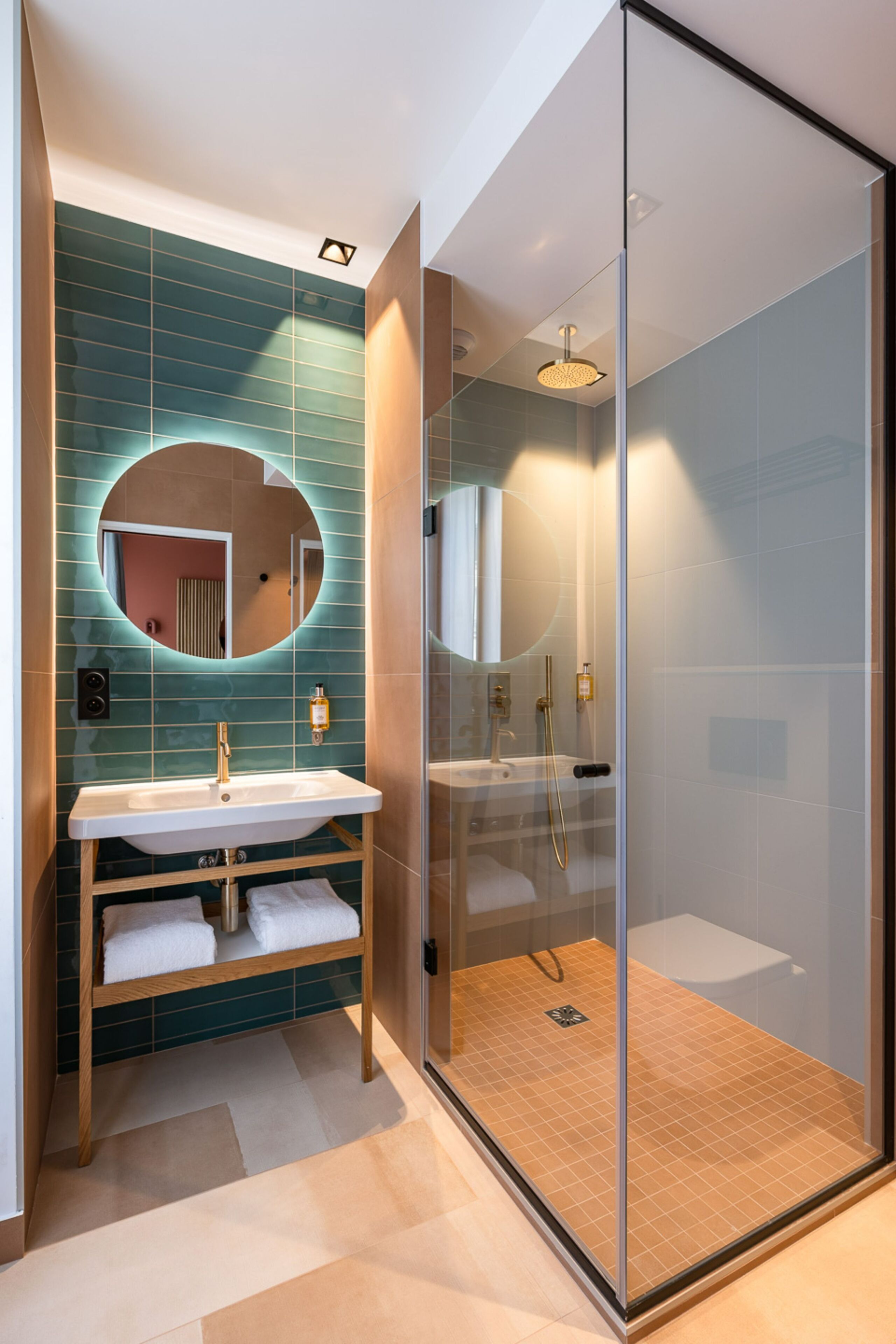 room signature terrace | bathroom | hair dryer, dressing gowns, towels