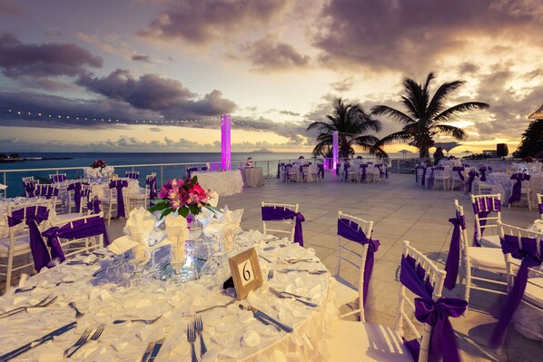 Outdoor banquet area