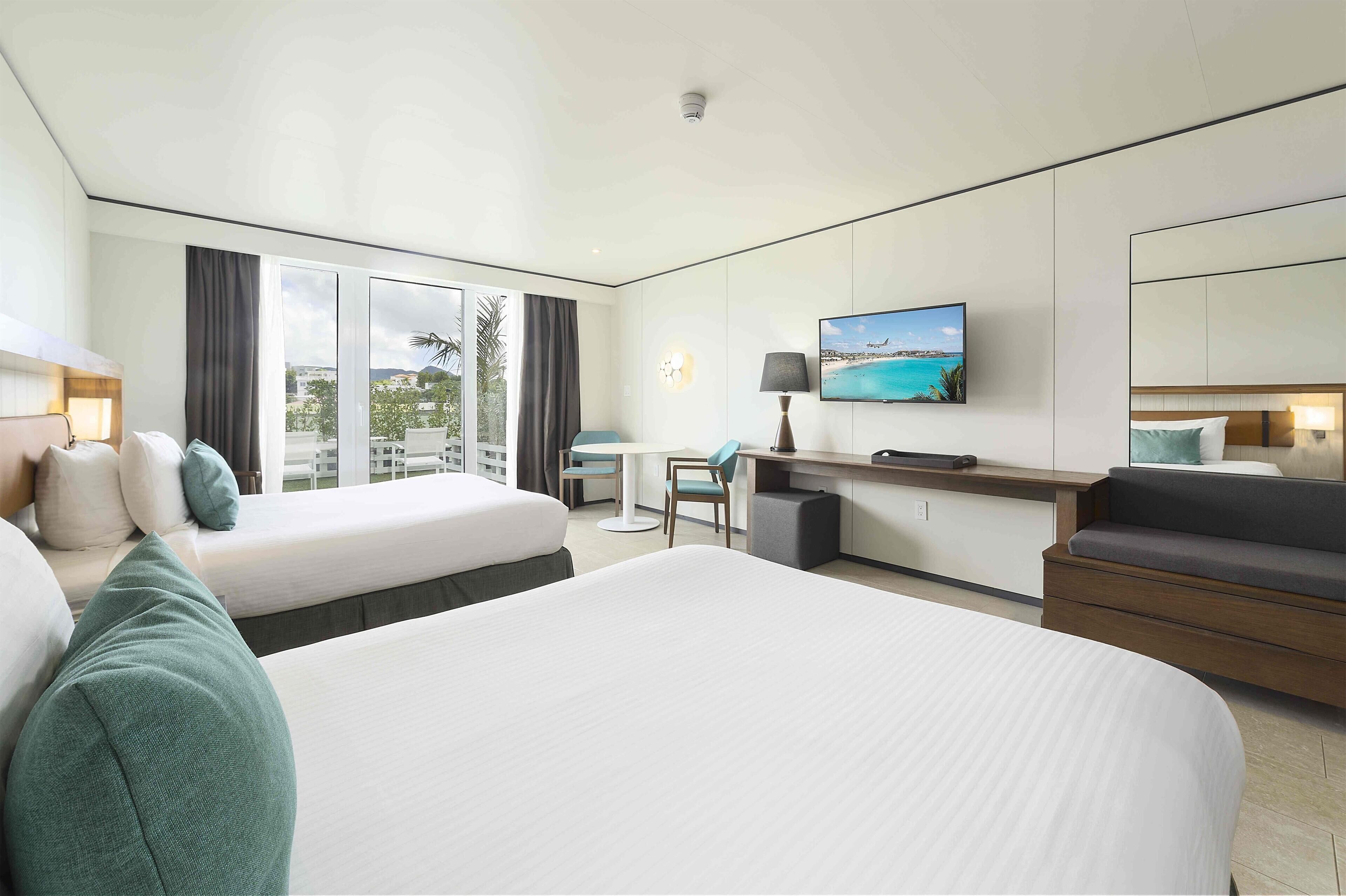 Deluxe Room, 2 Double Beds (Garden View Double) | Frette Italian sheets, premium bedding, free minibar, in-room safe