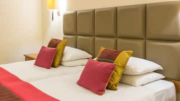 Hypo-allergenic bedding, desk, laptop workspace, iron/ironing board
