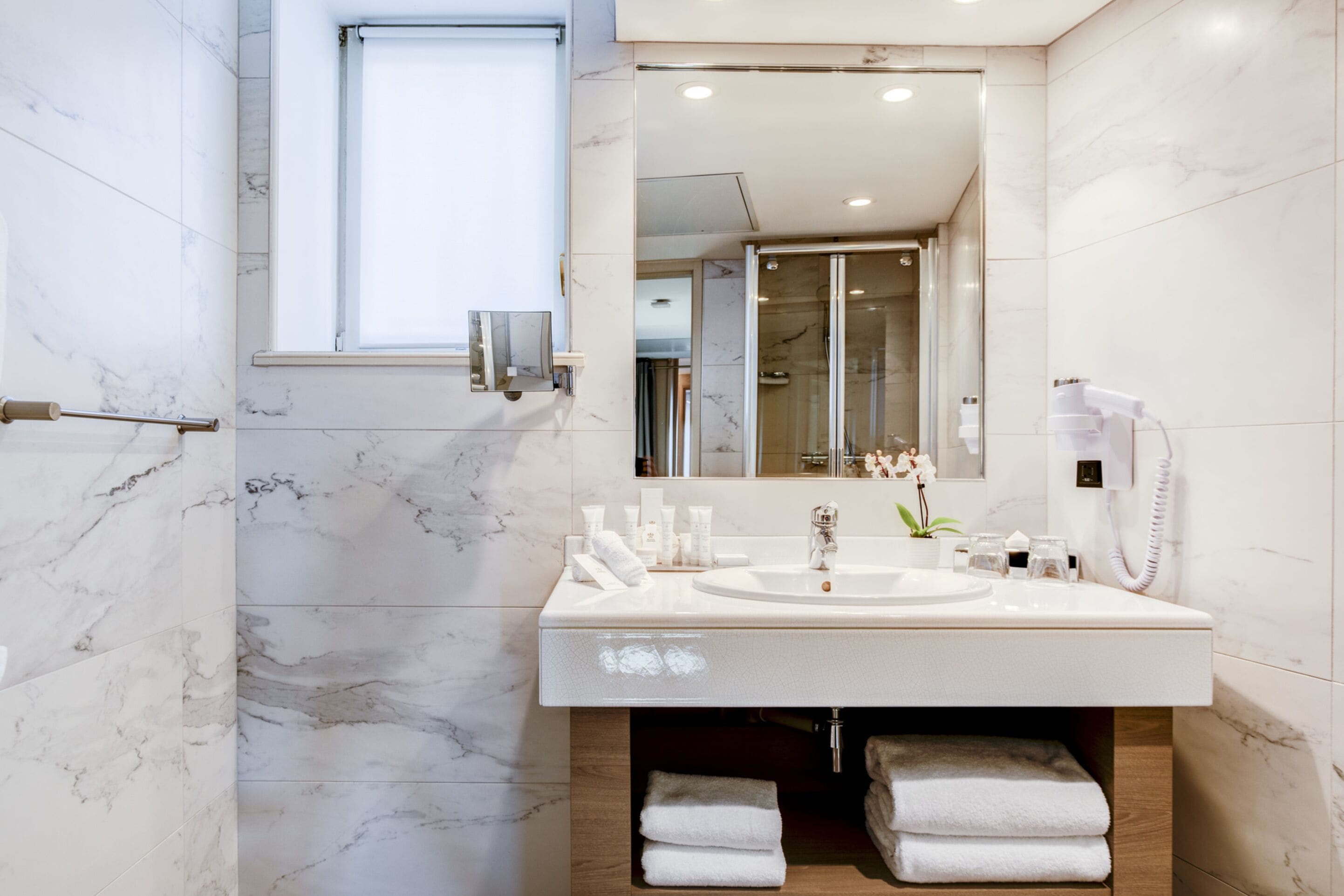 luxury apartment | bathroom | hair dryer, bathrobes, slippers, bidet
