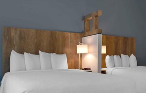 Premium bedding, desk, blackout drapes, iron/ironing board