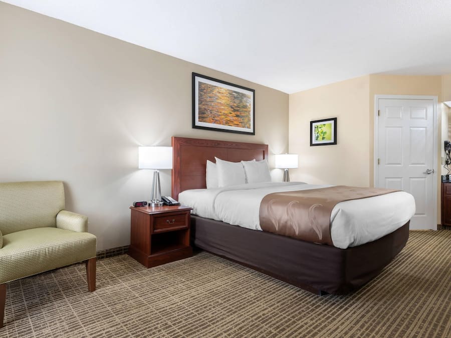 Pillow-top beds, desk, blackout curtains, iron/ironing board