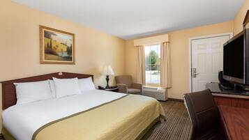 Desk, blackout drapes, iron/ironing board, free WiFi