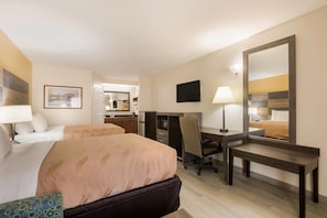 Suite, 2 Double Beds, Non Smoking | Desk, iron/ironing board, free WiFi, bed sheets