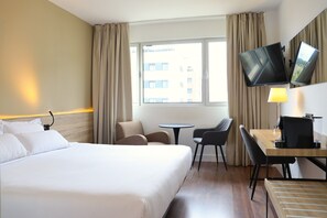 In-room safe, desk, laptop workspace, blackout drapes